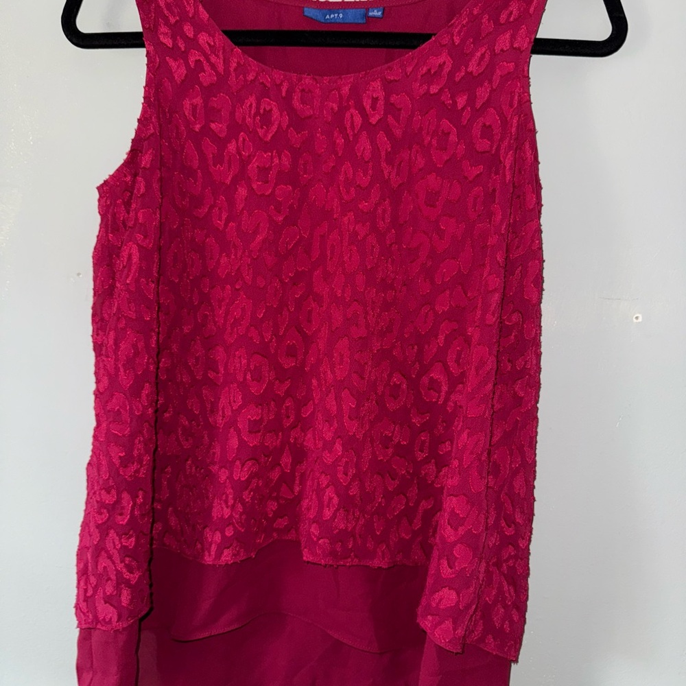 Apt. 9 Vibrant Red Patterned Blouse - image 6